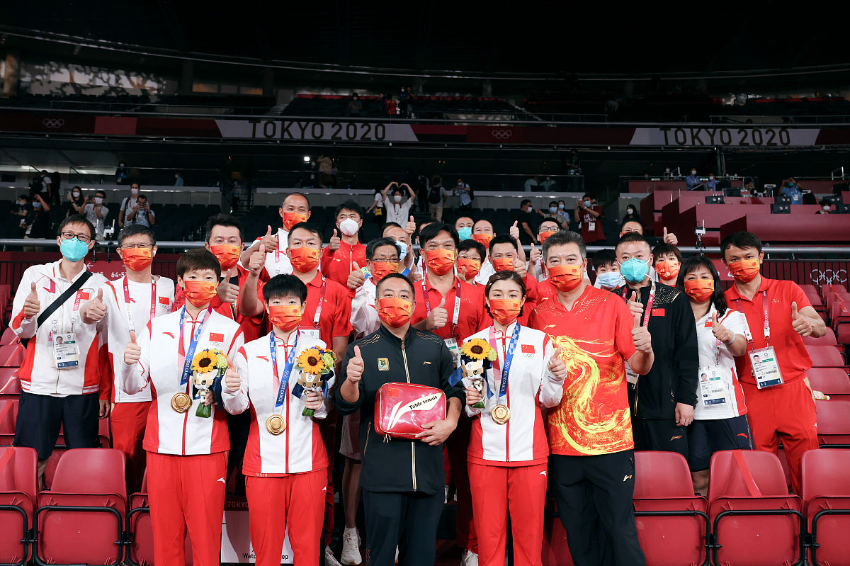 乒乓球团体赛，中国选手横扫